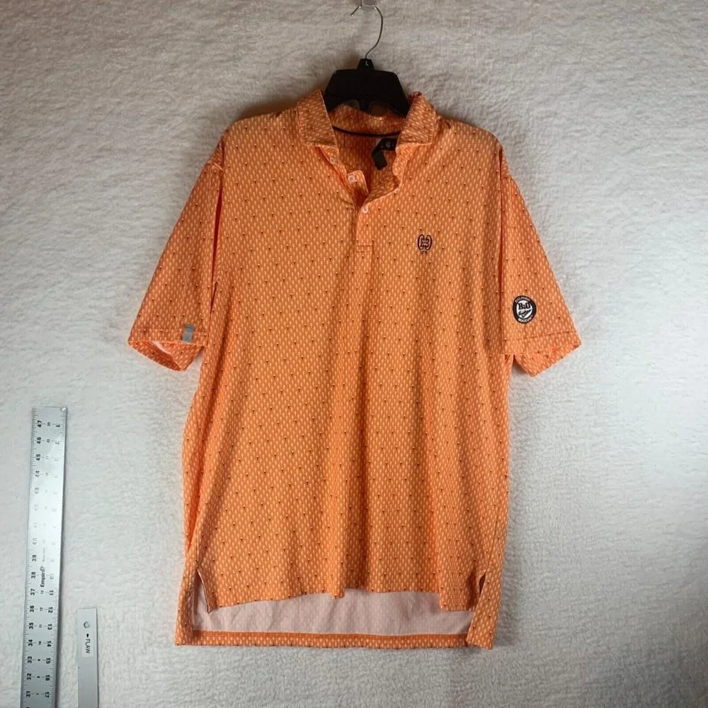 RLX Ralph Lauren Men's B&O Railroad Museum Golf Polo Shirt in Orange Size L 8971